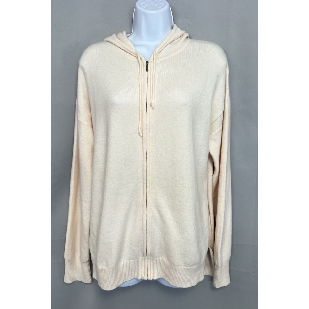 Gap Full Zip Hoodie Sweater Wool Sz Large Light Pink Women's